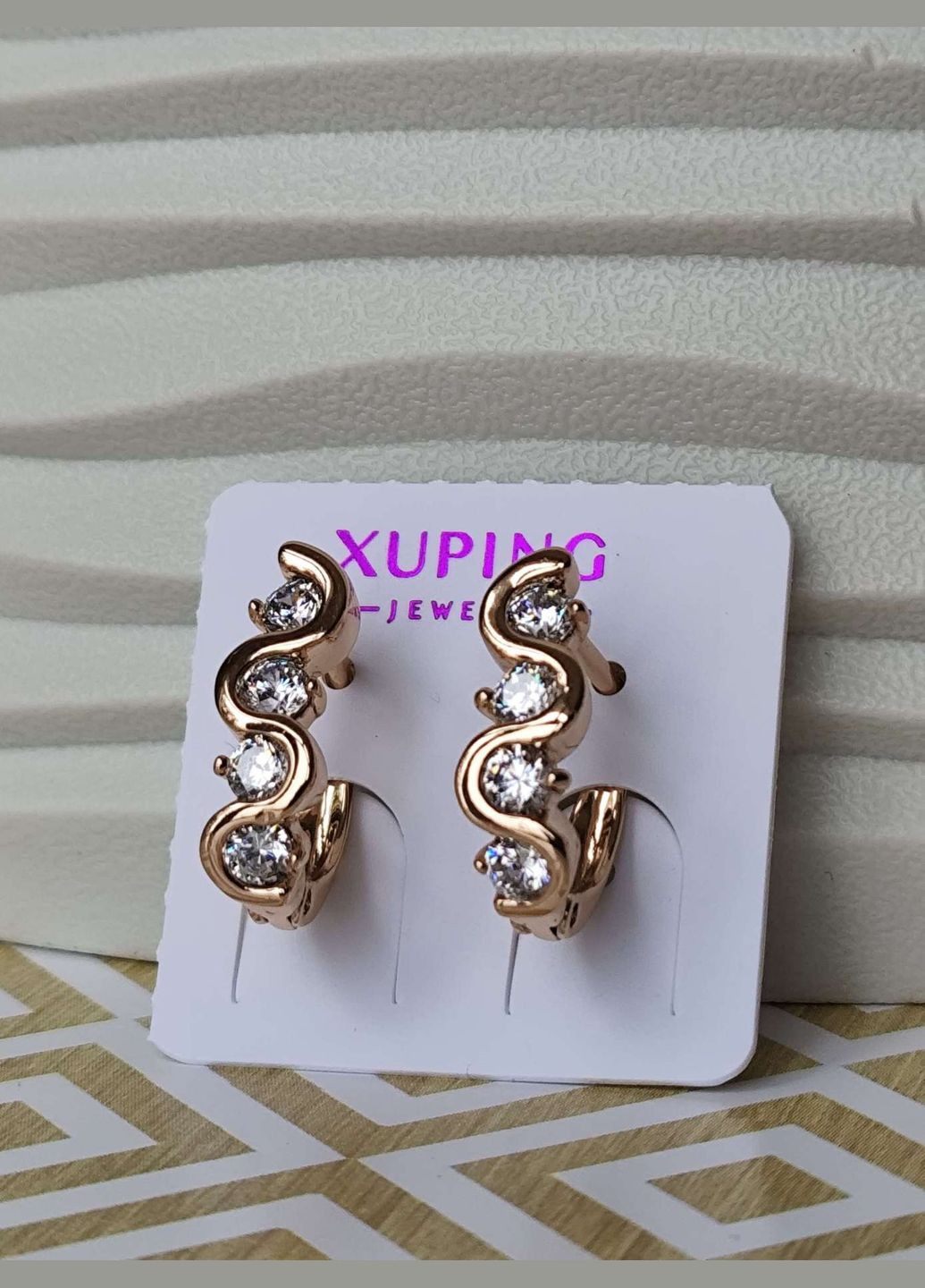 Сережки ксюпінг xuping медичне золото позолота Xuping Jewelry (336190163)