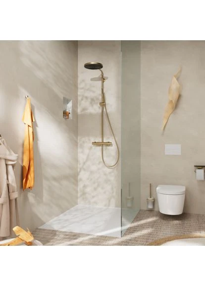 Душевая система с термостатом PULSIFY, бронза/сатин, круглая Hansgrohe (401877048)