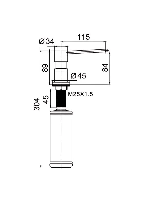 Дозатор для мийного засобу врізний -07 300 мл ( ) (KR5627) KOER SDB-01 (388589364)