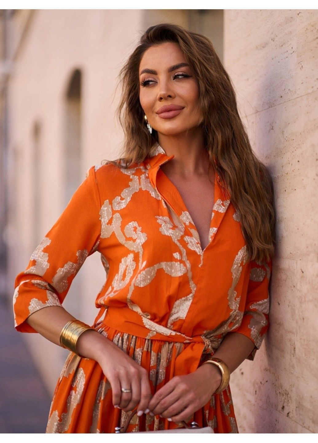 Оранжевое повседневный платье issa pus 15242 оранжевый ISSA PLUS