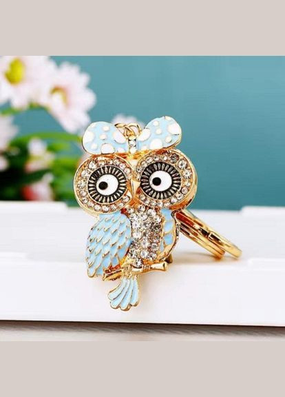 Брелок із кристалами у формі сови Блакитний No Brand (316114654)