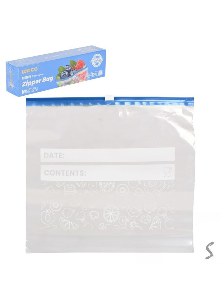 Пакет-слайдер для хранения продуктов "Zip-Lock" 20шт/уп 23*25см Home (366072712)