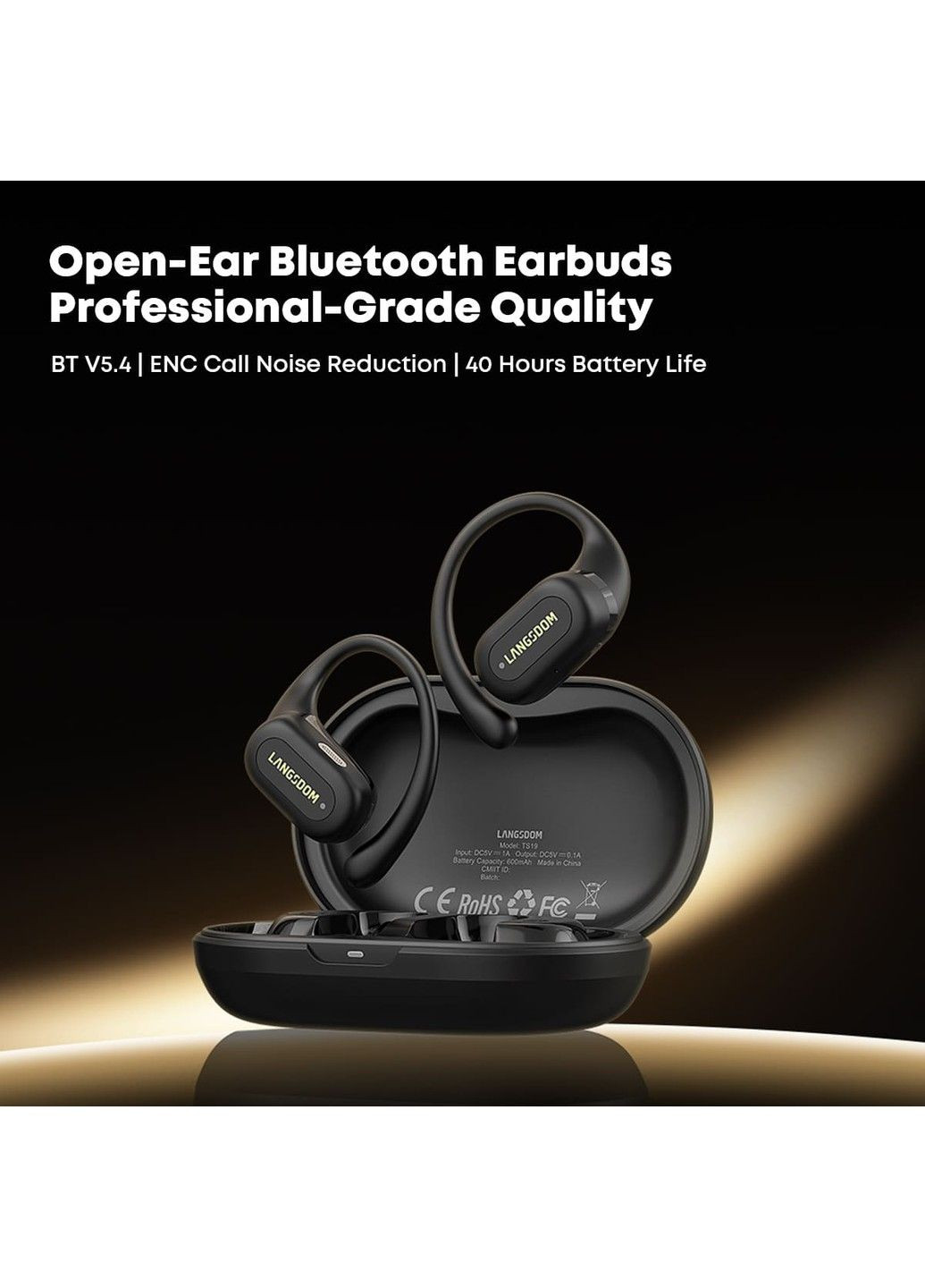 Бездротові спортивні навушники bluetooth TS19 Open Ear Langsdom (316509813)