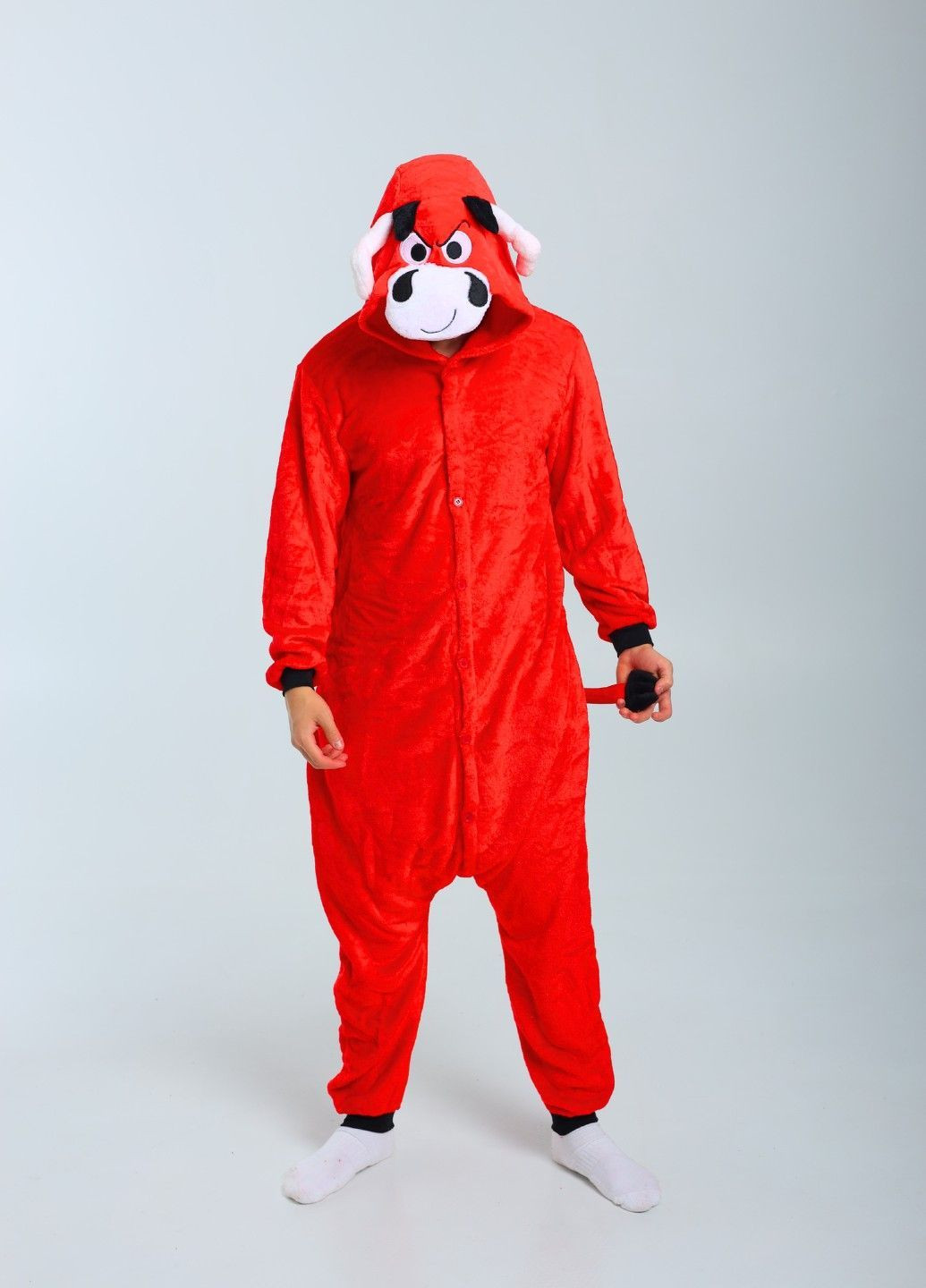 Кігурумі піжама Бик чоловіча червона плюшева Lalapka (369779063)