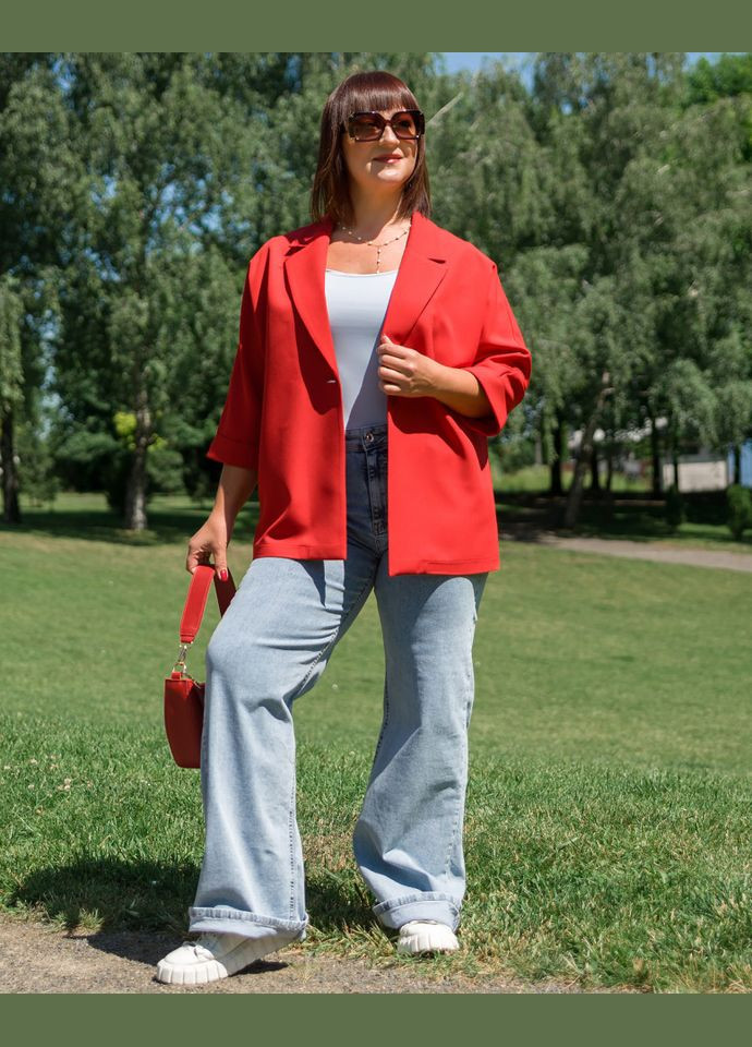 Красный женский пиджак 2067-3 Alenka Plus - летний