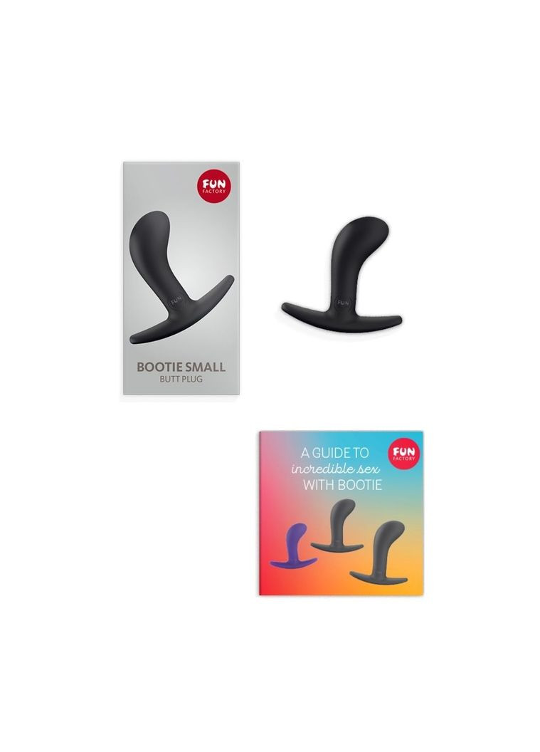 Анальная пробка BOOTIE S, чёрная, диаметр 2,8 см, тонкий ограничитель Fun Factory (335394926)