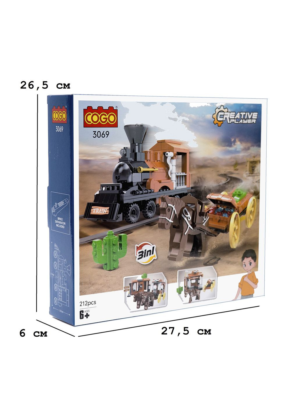 Конструктор Креативність Золотошукач, 212 елементів колір різнокольоровий ЦБ-00284186 Cogo (356937559)