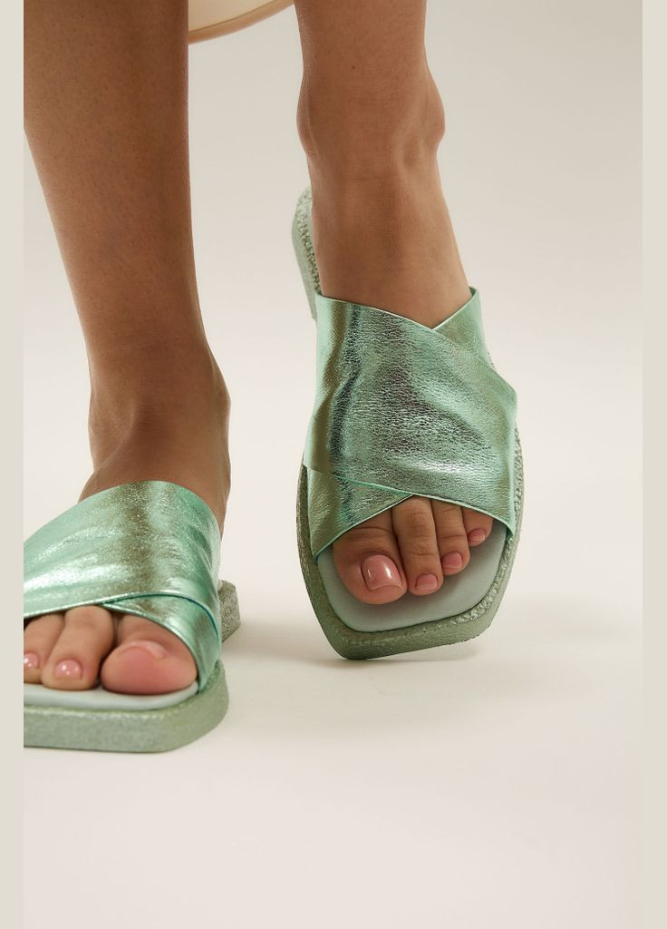 Зеленые шлепанцы 184849 Fabio Monelli