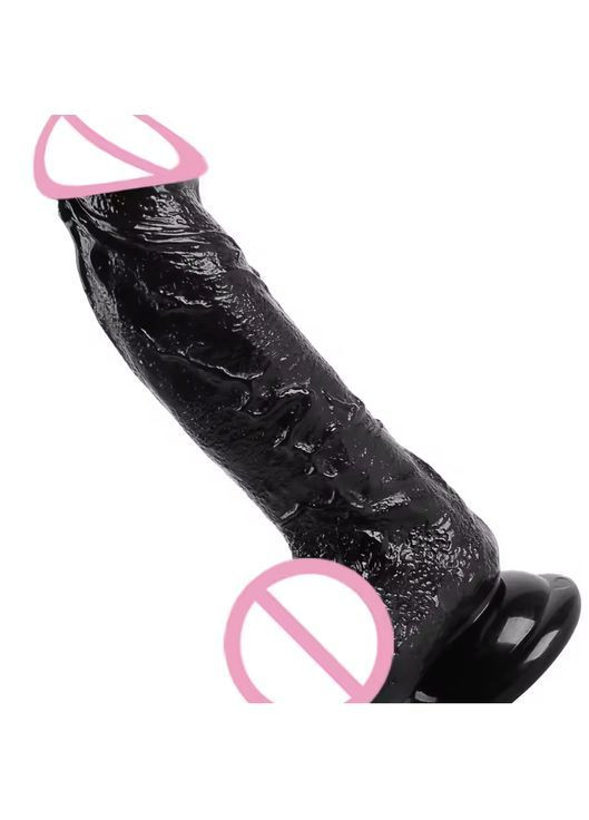 Фалоімітатор з мошонкою силіконовий на присосці анатомічної форми 20 см, ділдо для страпона, гнучкий член з венами No Brand (367610250)