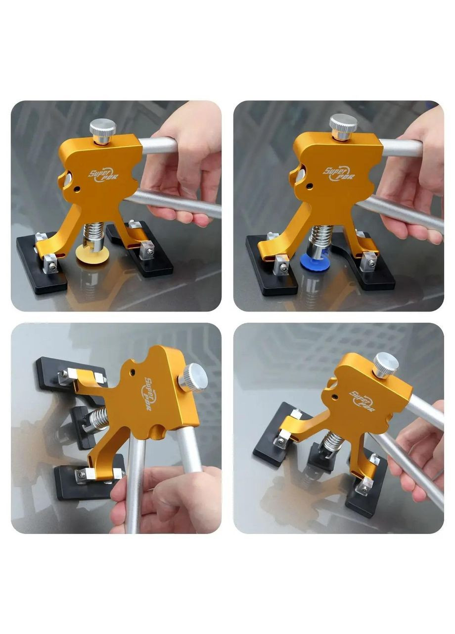 Набір рихтувальних інструментів молоток + мініліфтер з грибками 41 предмет Різнокольоровий (С051263) Icar (349843675)