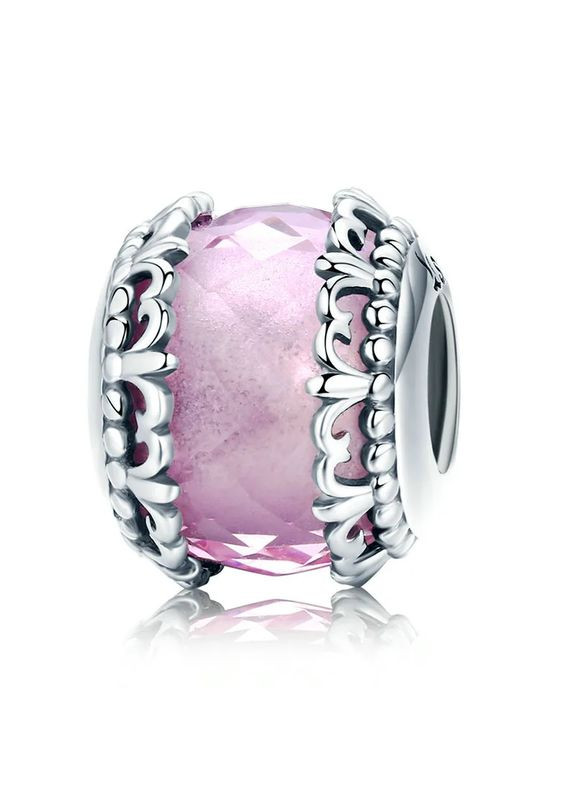 Срібна намистина "Рожеве сяйво" No Brand (331165192)