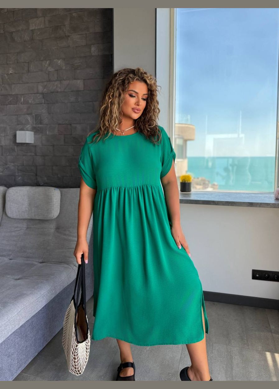 Зелена повсякденний, кежуал жіноча сукня літня Style Point однотонна
