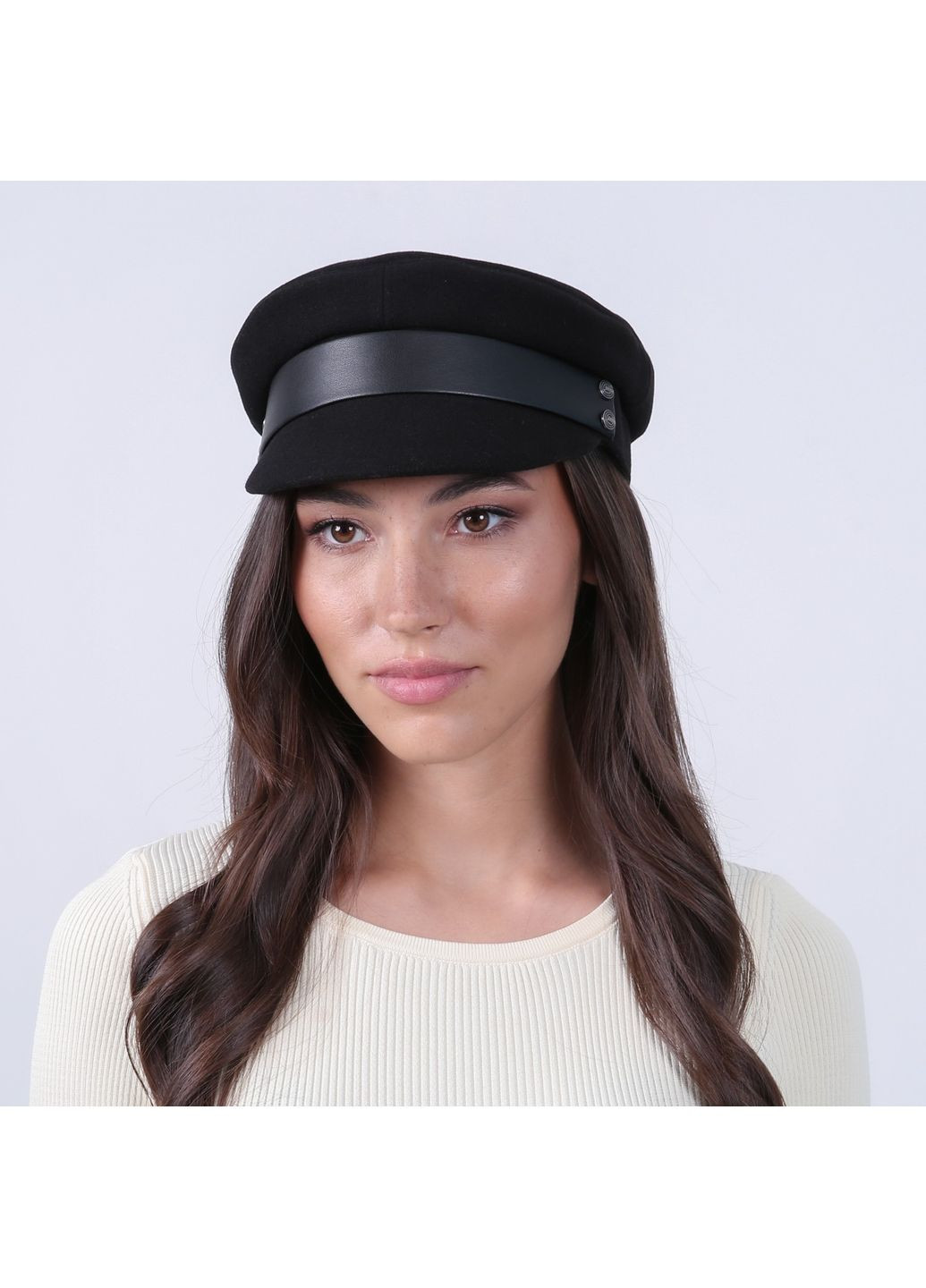 Кепка картуз женская кашемир черная МАРГО LuckyLOOK 920-262 (361158449)