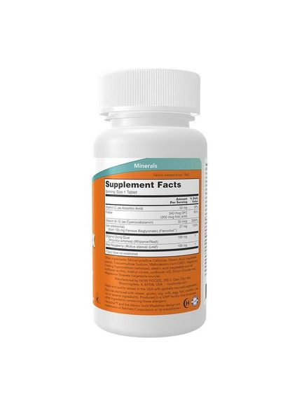 Комплекс заліза Iron Complex, 100 таблеток Now Foods (361224914)