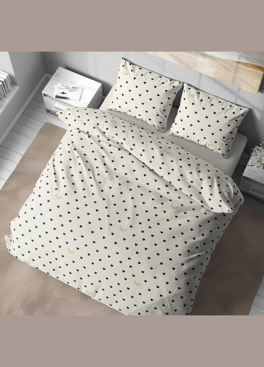 Постільна білизна Євро 200х215 наволочка 70х70 2шт Білий (П4К-lel-L-2055-03-01) No Brand (348094955)