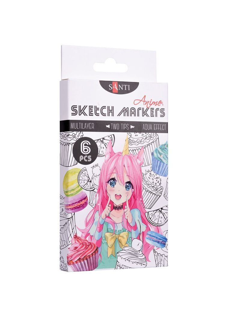 Набір маркерів Sketch Anime, 6 шт. () Santi 390550 (366529797)