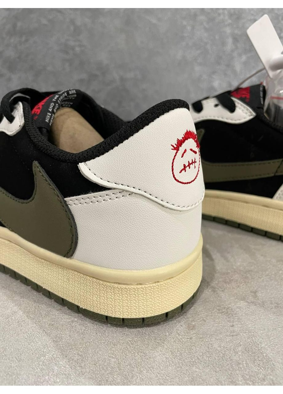 КРОСІВКИ ЖІНОЧІ NIKE TRAVIS SCOTT X AIR JORDAN 1 LOW OLIVE НАЙК ТРЕВІС СКОТ No Brand хакі демісезони (367170865)