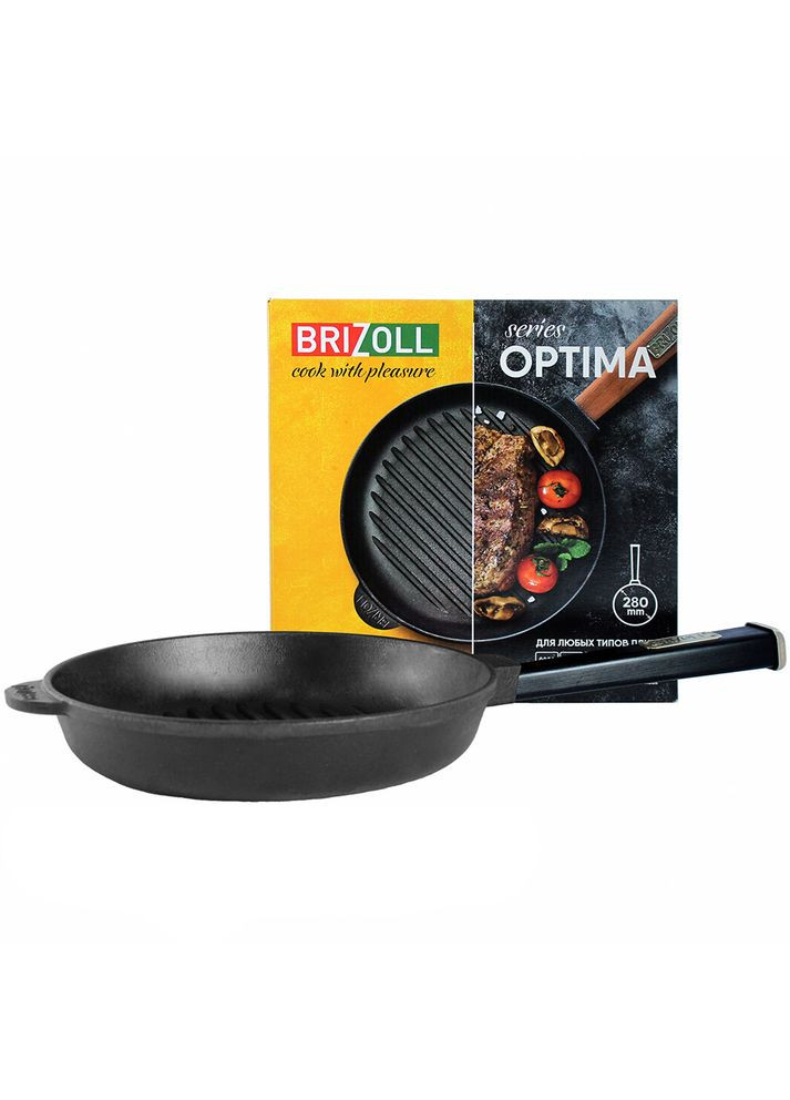 Сковорода-гриль Optima-Black 28 см Black (O2850G-P1) Brizoll (314765845)