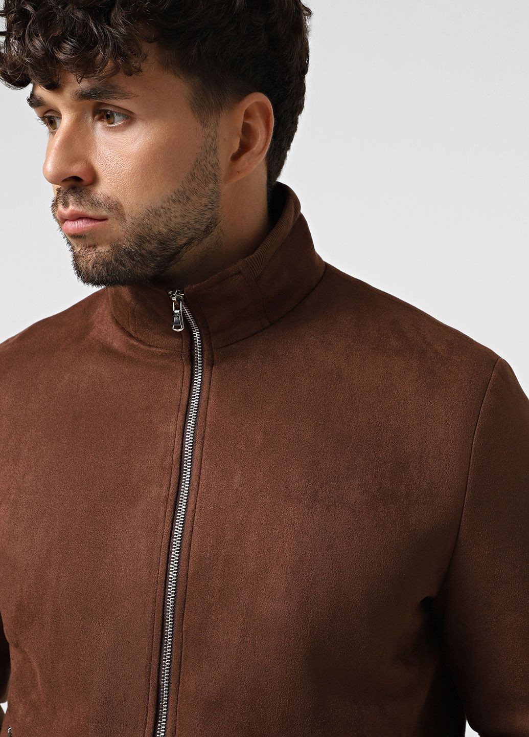 Коричнева демісезонна куртка бомбер зі штучної замші Astoni ALTER EX brown