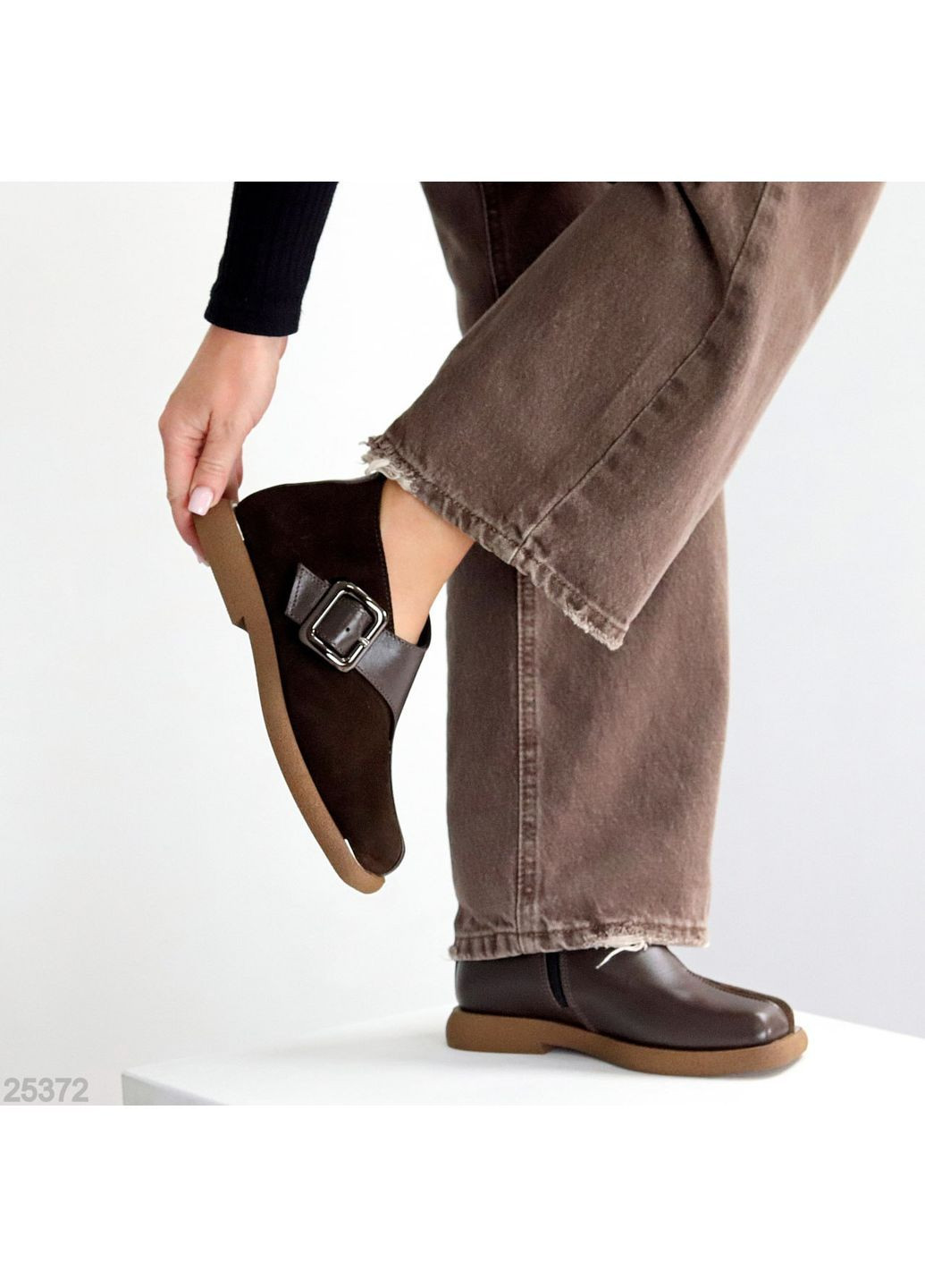 Helen Демисезонные кожаные туфли коричневый з натуральная замша, натуральная кожа, украина — демисезон (363058453)