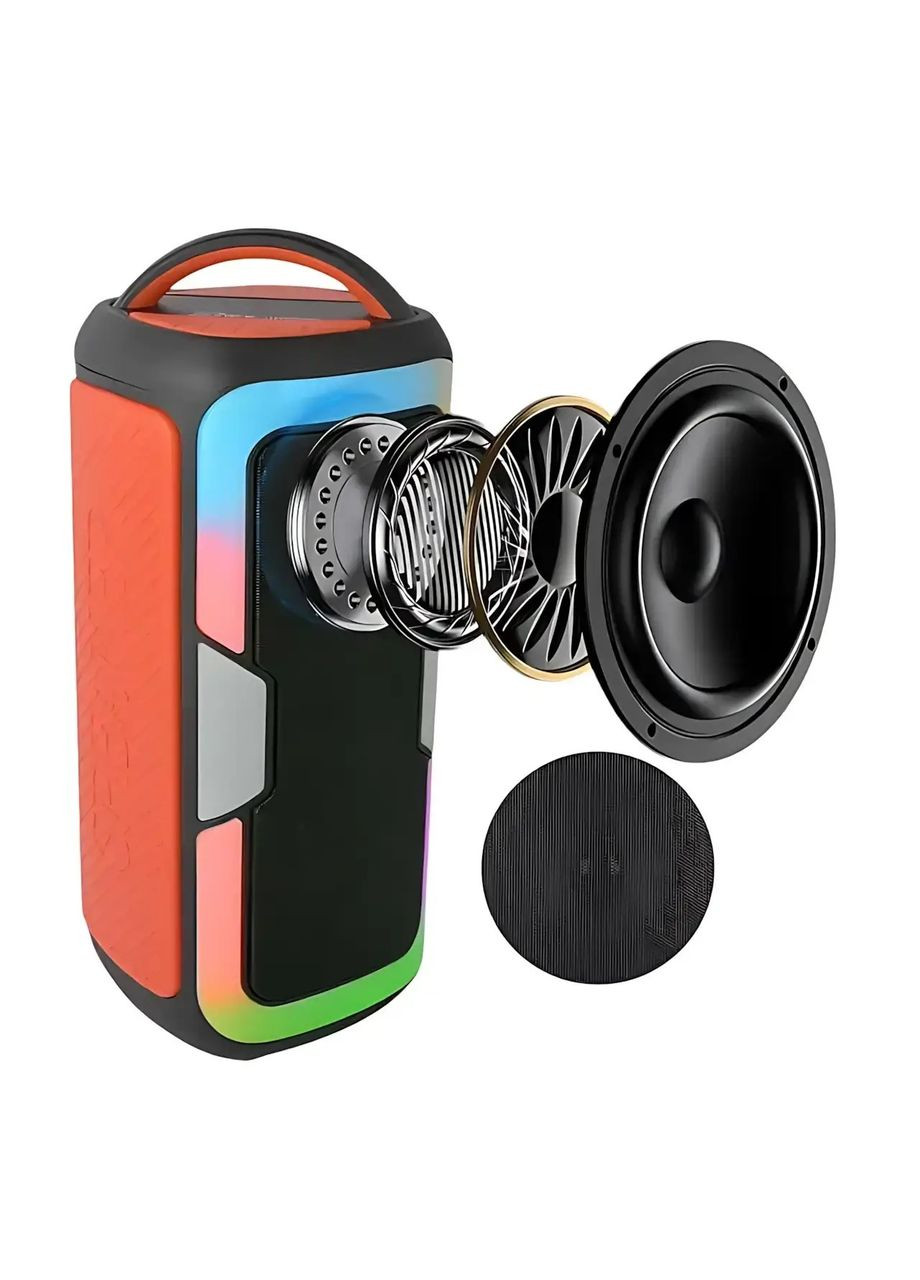 Портативная колонка JQS4407 Акустическая система 25Вт RGB подсветка с микрофоном и пультом Черный Singer (353689339)