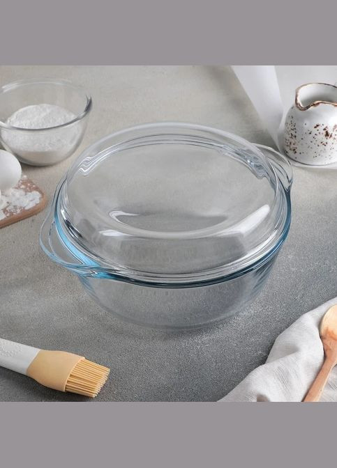 Скляна каструля з кришкою з жароміцного скла Borcam 2.1л Pasabahce (303210759)