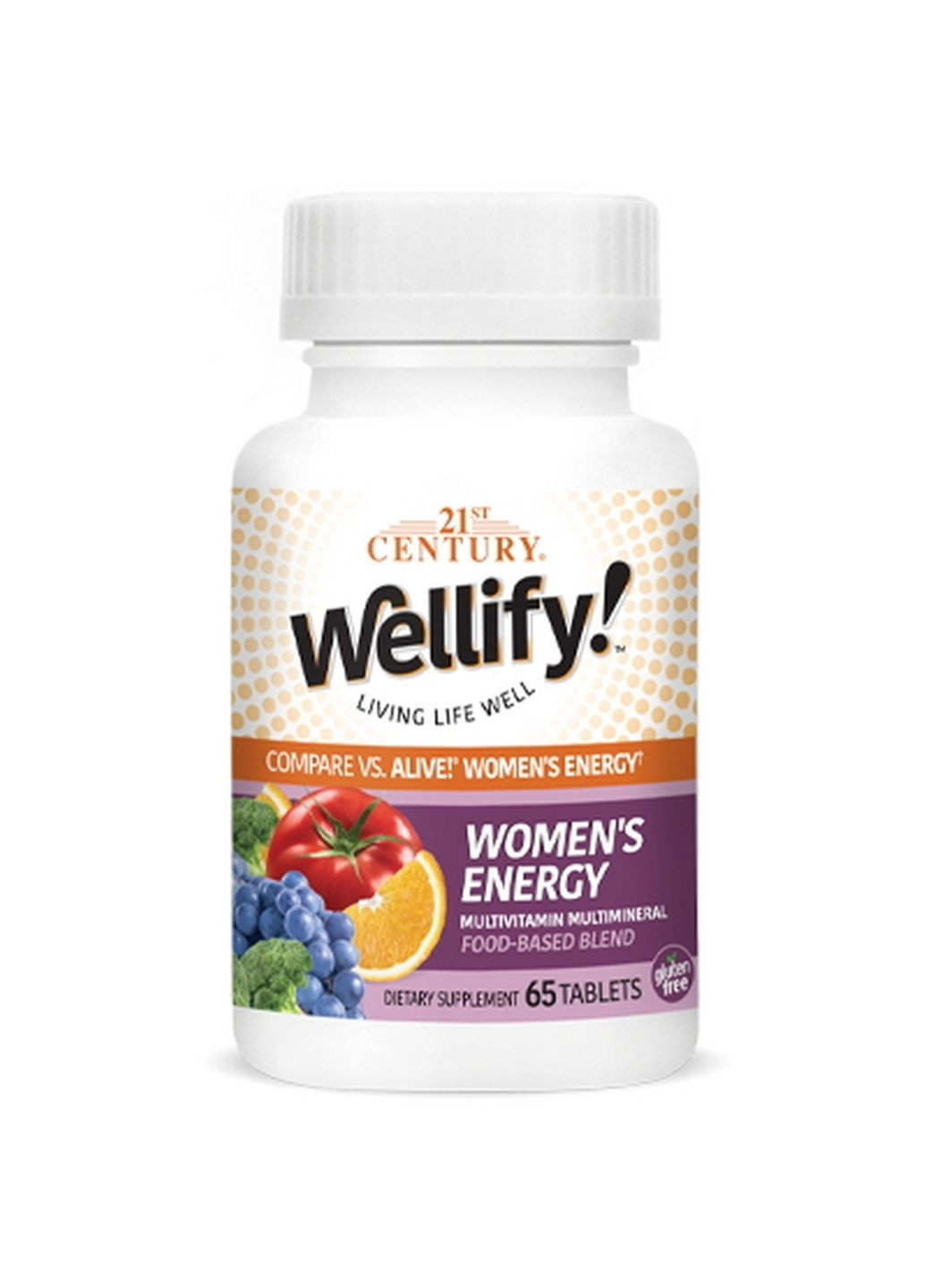 Вітаміни та мінерали Wellify! Women's Energy, 65 таблеток 21st Century (293477341)