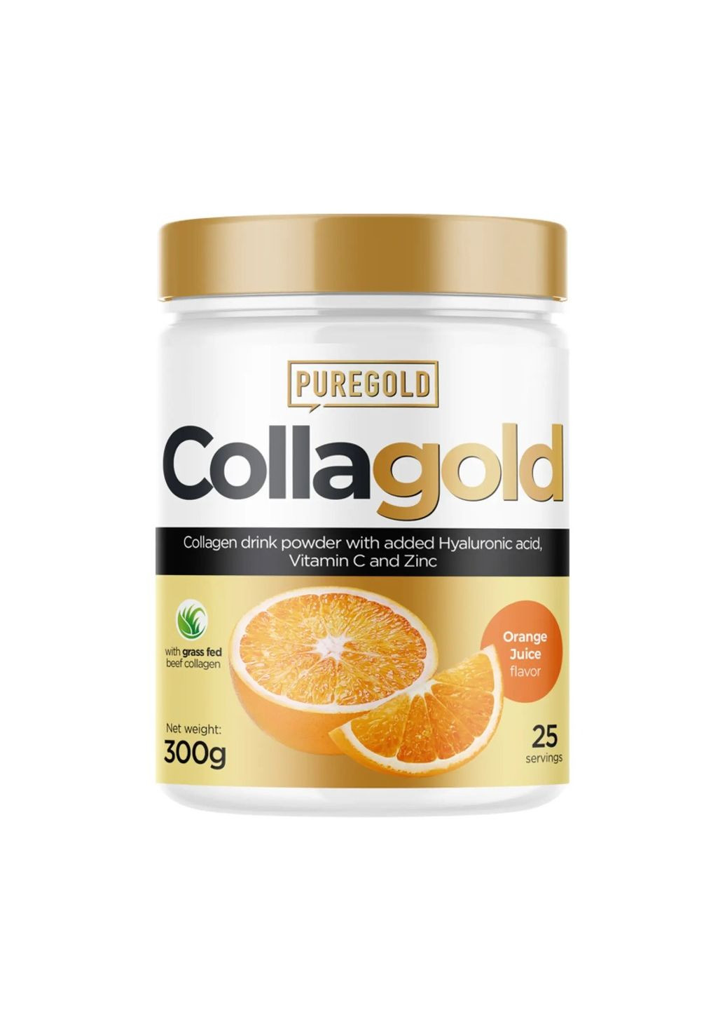 Collagold – 300g Orange Juice (апельсиновый сок) коллагеновый порошок с гиалуроновой кислотой Pure Gold Protein (292314749)