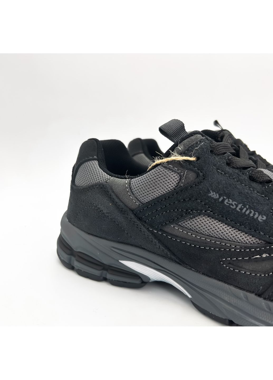 Черные кроссовки (р) текстиль/замша 0-2-2-hmb-24068 Restime