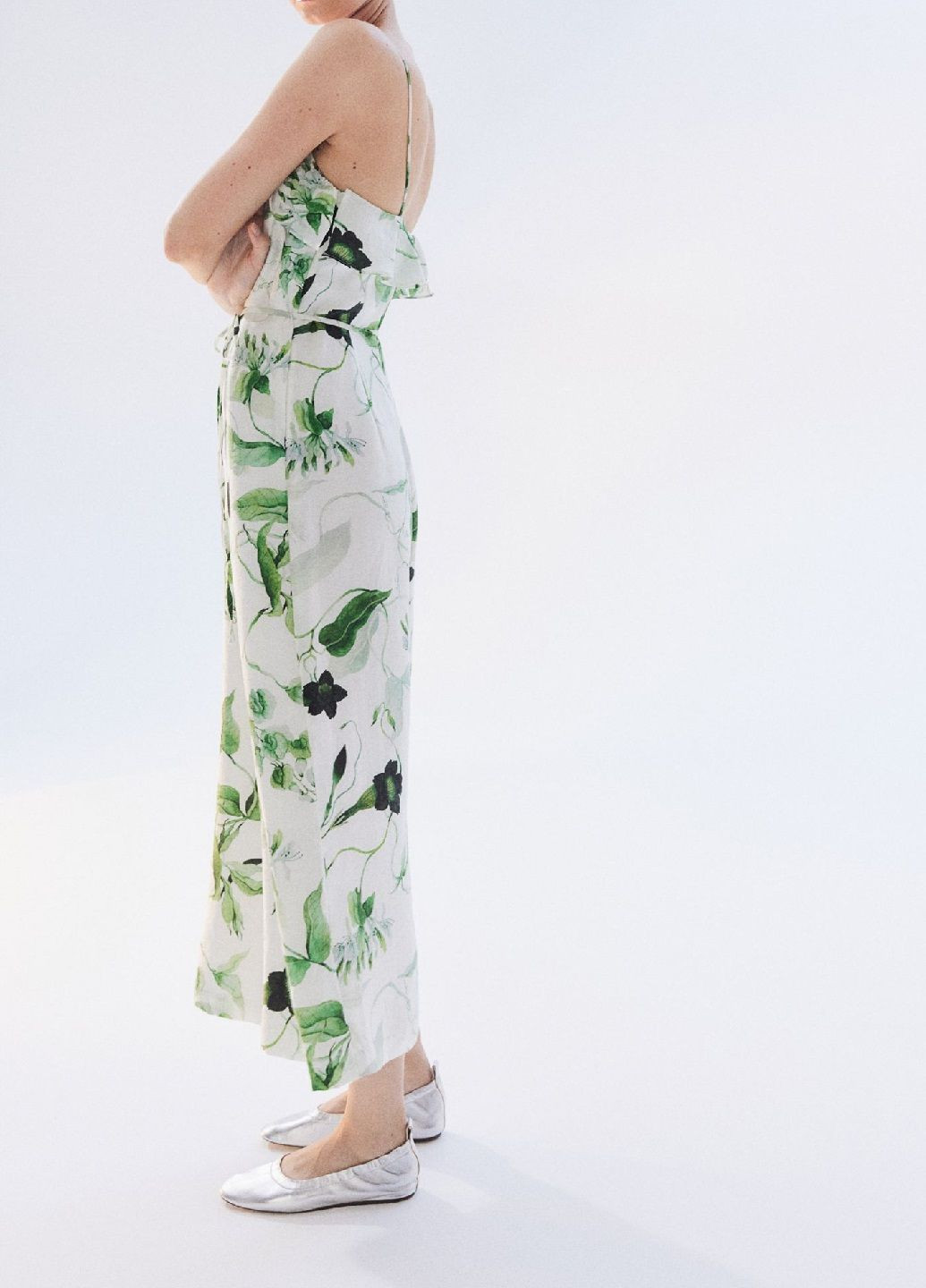 Комбінезон H&M квітковий білий святковий