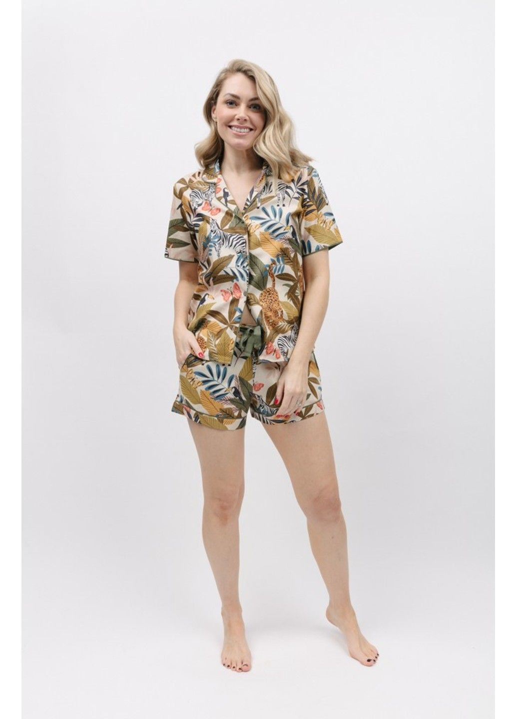 Зеленая 9668 savannah шорты пижамные женские Cyberjammies