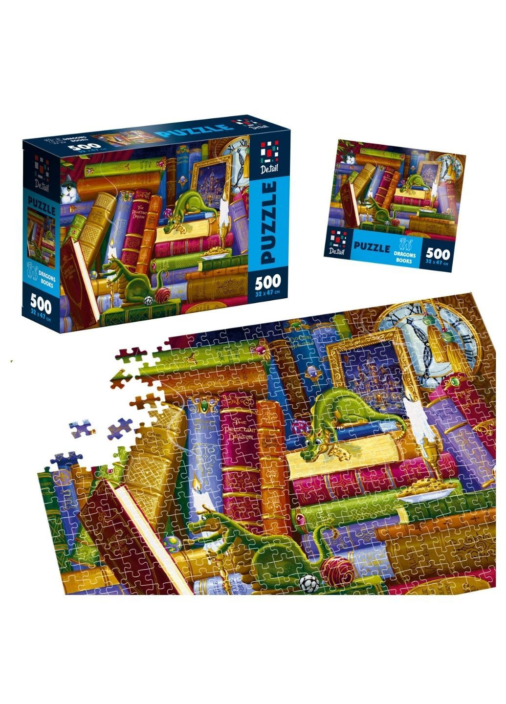 Пазлы . Книги о драконах. 500 деталей DT500-12 (укр) De.tail (293971841)
