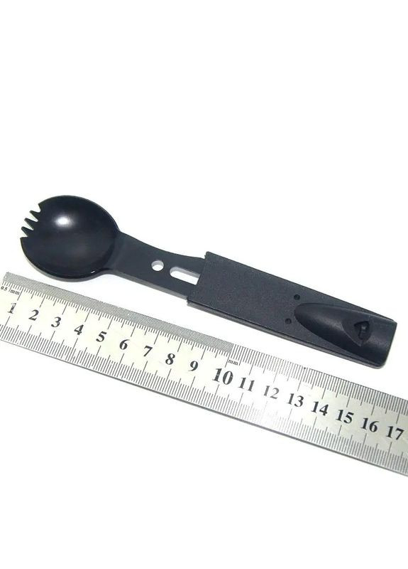 Набір складних столових приладів 5 в 1 (Ложка, Вилка, Ніж, Відкривачка, Свисток) UkrCamp 1 No Brand (370770592)