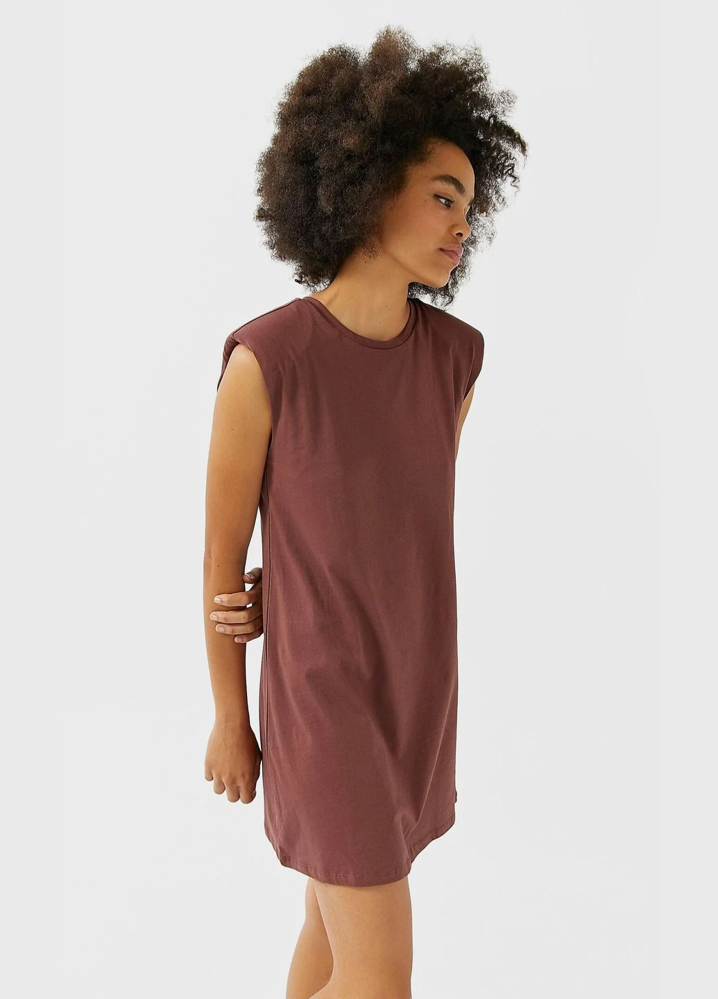 Коричневое платье лето,коричневый, Stradivarius