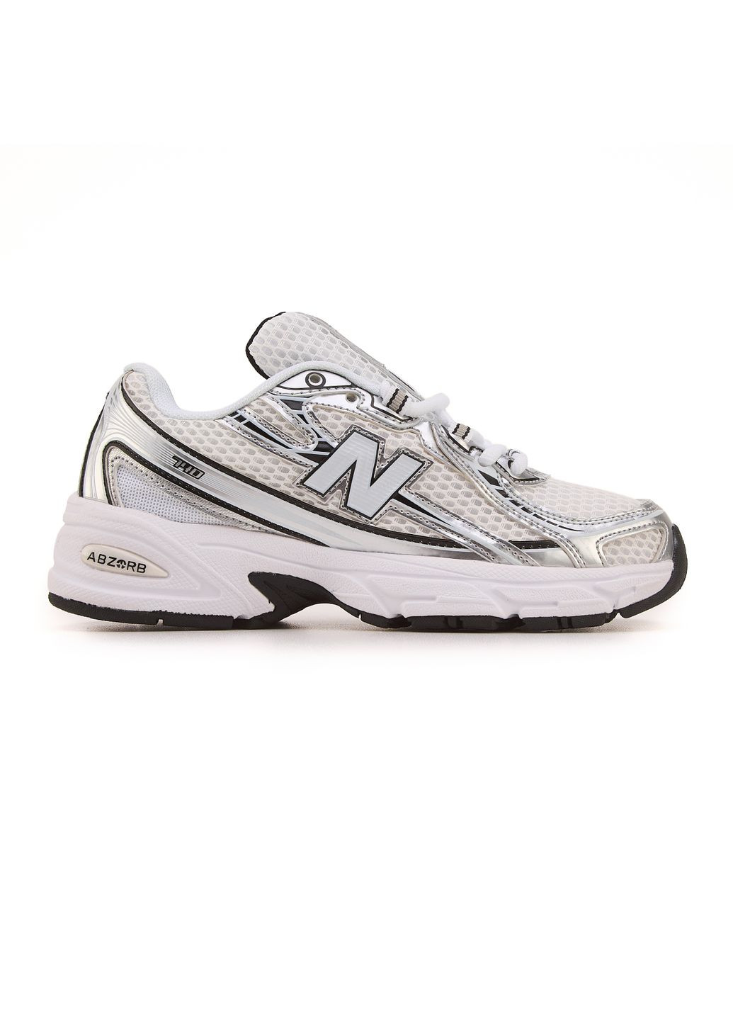 Чорні Осінні кросівки чоловічі new balance 740 white silver black нью беланс 740 No Brand