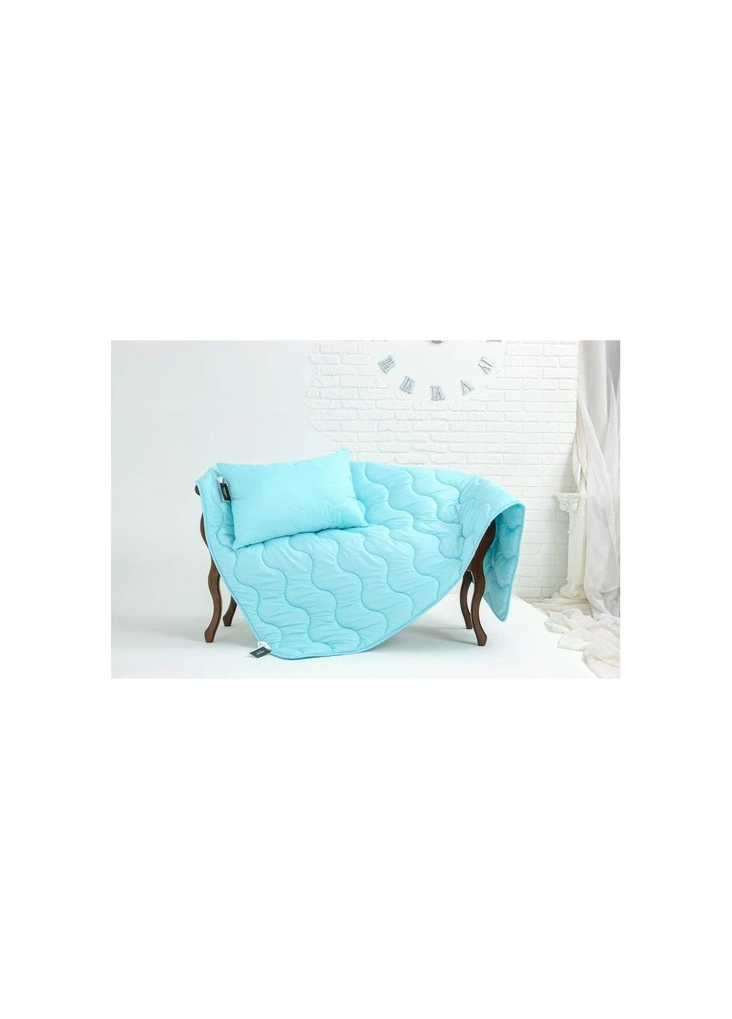 Ковдра Набір вовняний №1676 Eco Light Blue Ковдра 172х205 + подушка (ek43458) Mirson Набор шерстяной 1676 Eco Light Blue Одеяло 172х205 (392406930)