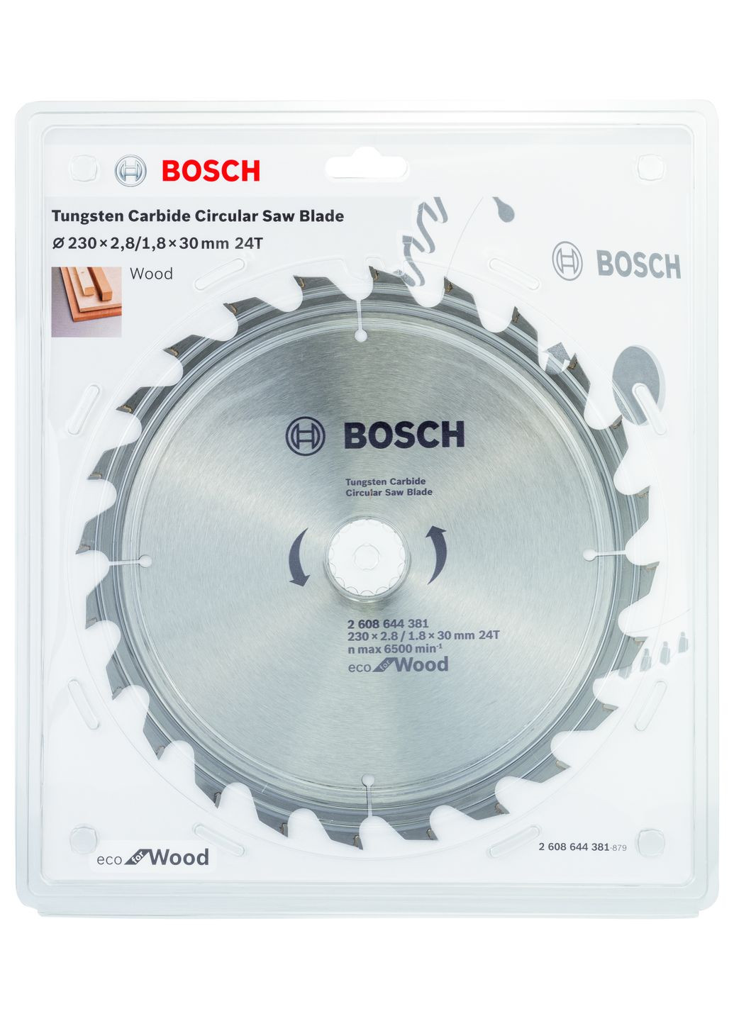 Пильный диск Eco for Wood (230x30x2.8 мм, 24 зубьев) по дереву (23429) Bosch (295043738)