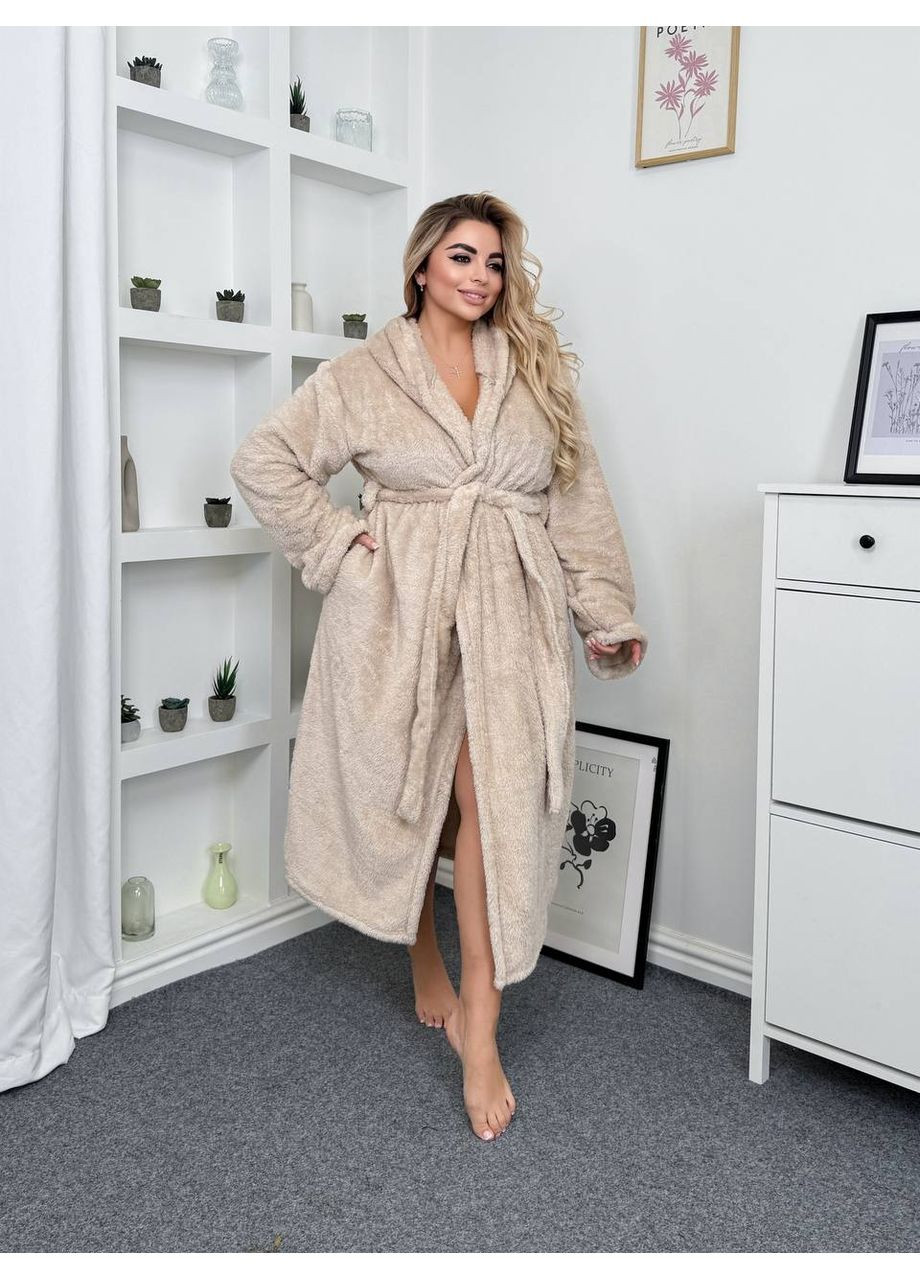 Женский махровый халат с капюшоном Fashion (364486166)