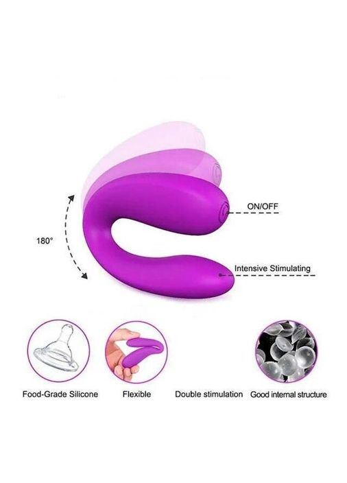 Парний вібратор для подвійної стимуляції G-Spot фіолетового кольору з гладкого та м'якого медичного силікону. China (360604106)