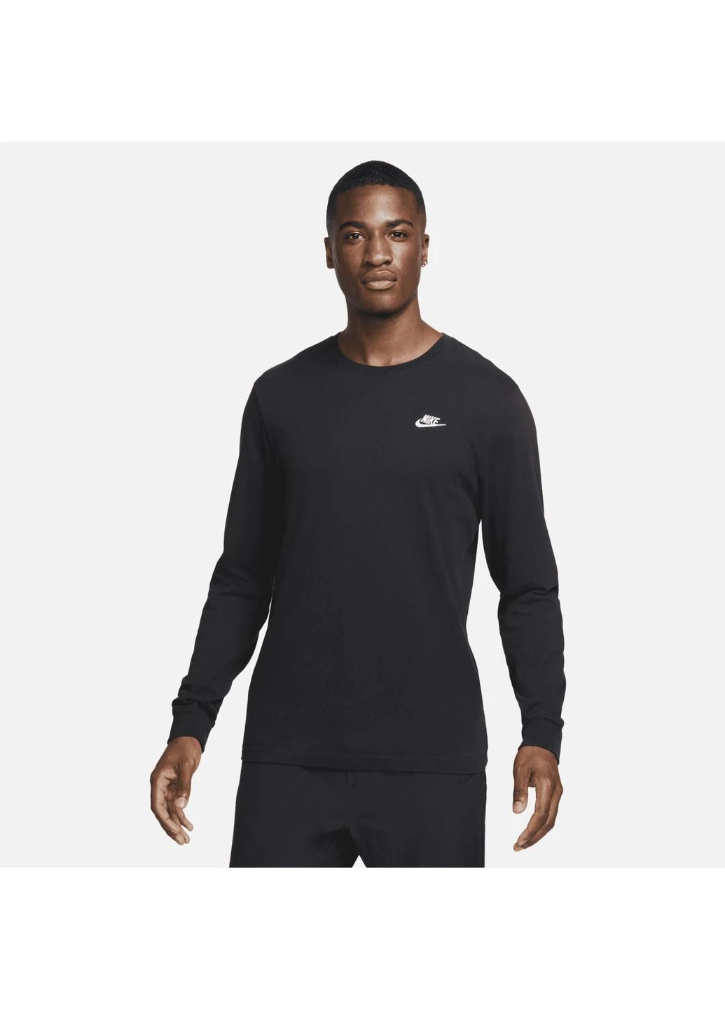 Чорна лонгслів m nsw club tee - ls ar5193-010 Nike