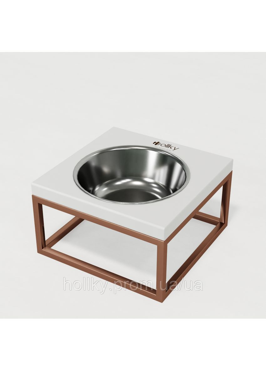 Миска на підставці для котів і середніх собак Base Solo M (1 × 0,8 л) Solo M-212110-GLWH Hollky (365652767)