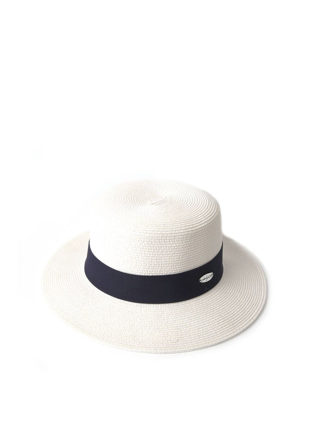 Шляпа канотье женская бумага белая ADELE LuckyLOOK 375-797 (289478353)