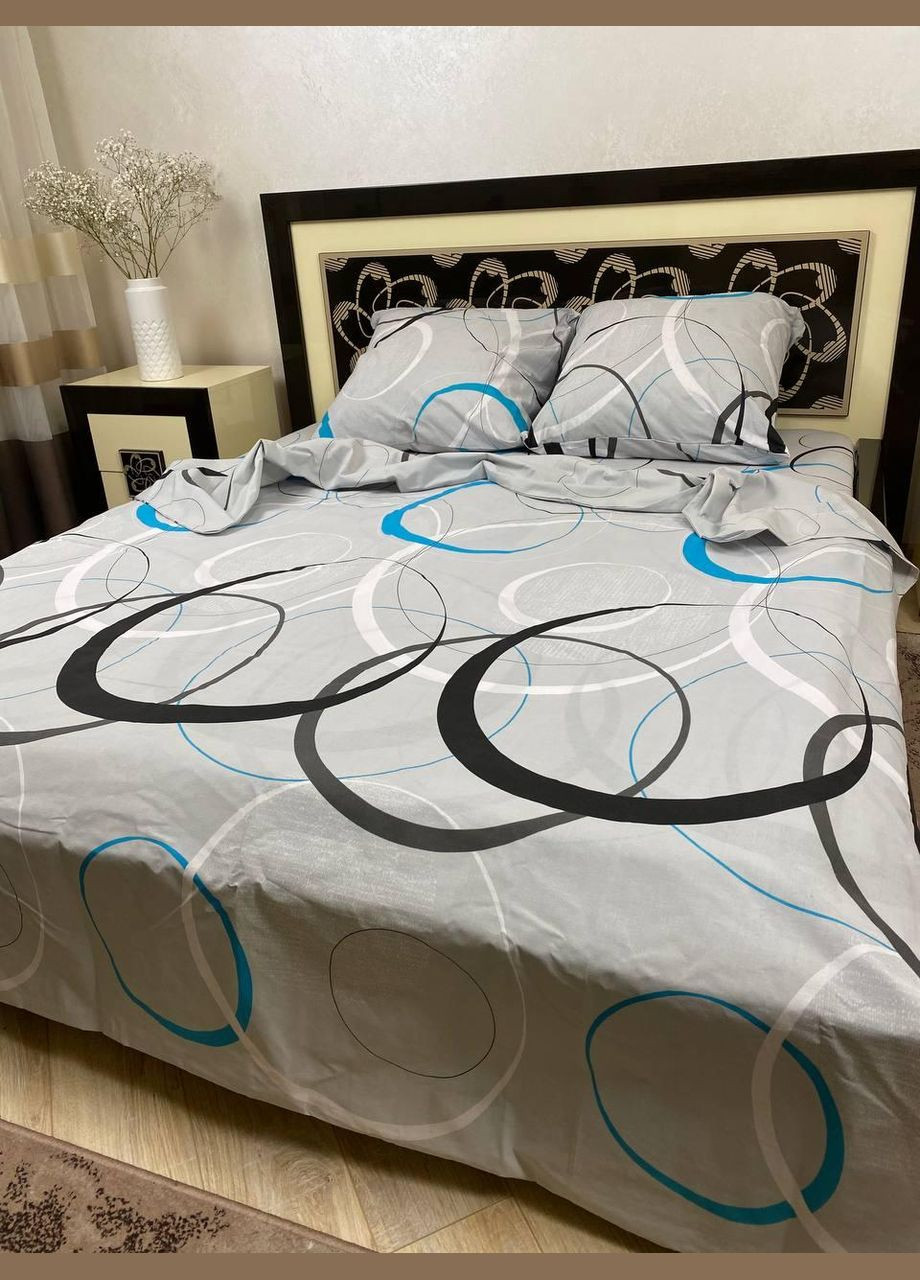 Постельное белье хлопковое Дакота Евро Простынь на резинке 160x200х20 Бязь Серое 50 х 70 No Brand (304266896)