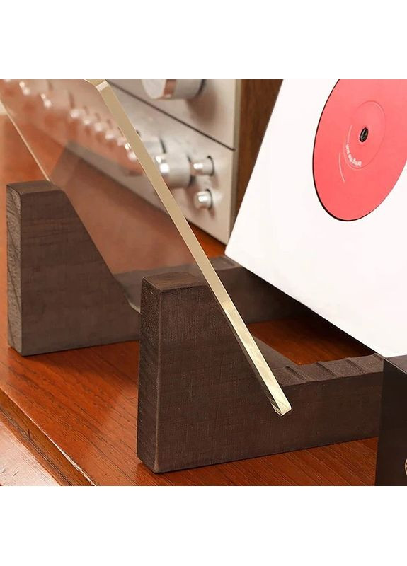 Держатель органайзер подставка для виниловых пластинок и книг 34х9 Dark wood SP-100-11 No Brand (366304127)