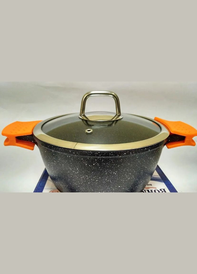 Каструля BH 7350-20 MRB 20 см 2.2л подвійне дно мармурове покриття Bohmann (297331764)