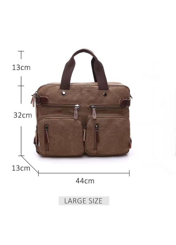 Сумка рюкзак трансформер мужская из плотной ткани вместительная. Серая No Brand (334010966)