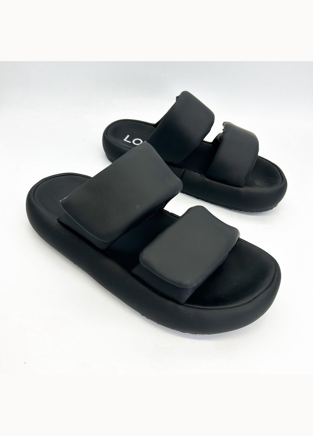 Черные шлепанцы (р) экокожа 0-1-1-183503 Lonza