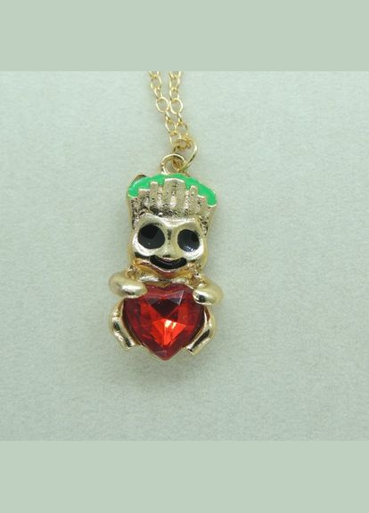 Цепочка с кулоном женская серебристая Чудик Деревце с сердцем красный камень фианит Liresmina Jewelry (290664059)