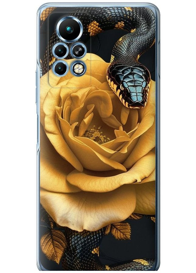 Силіконовий чохол 'Black snake and golden rose' для Endorphone Infinix Note 11 Pro (286768385)