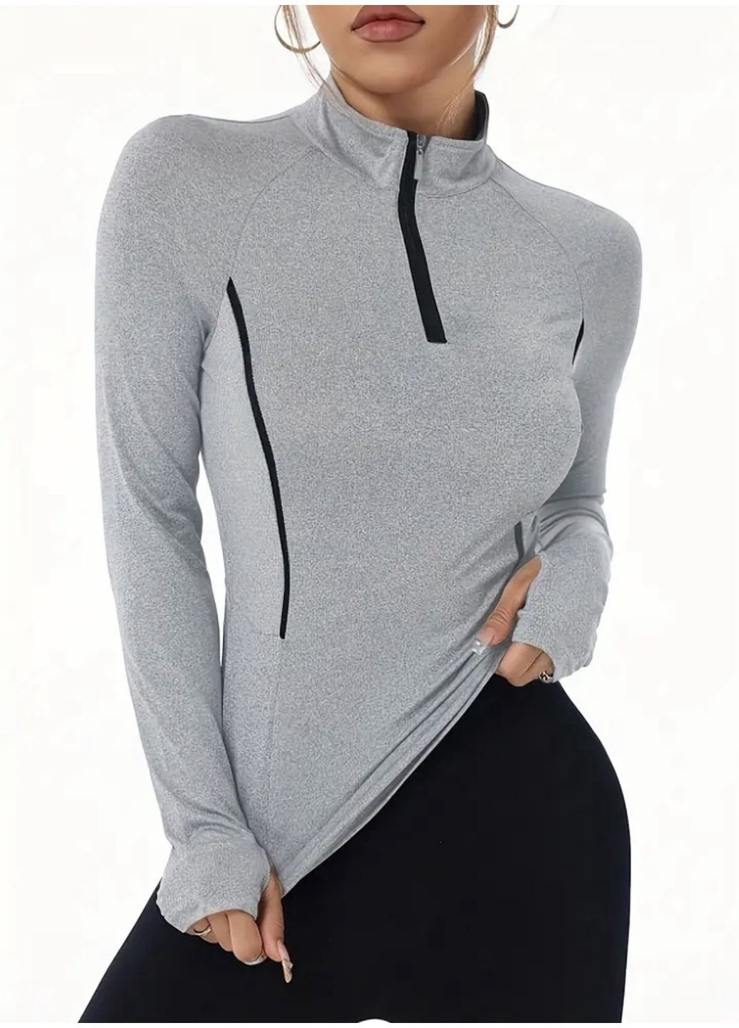 Рашгард (спортивна кофта) топ для фітнесу з довгим рукавом та вирізом на пальчик No Brand (367983416)